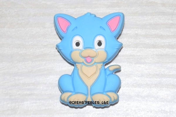 Chat silicone bleu azur