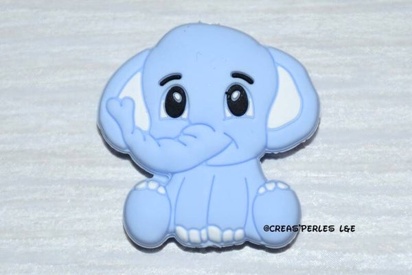 Eléphant entier silicone bleu clair