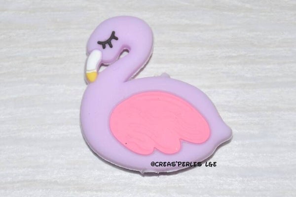 Flamant rose silicone lilas