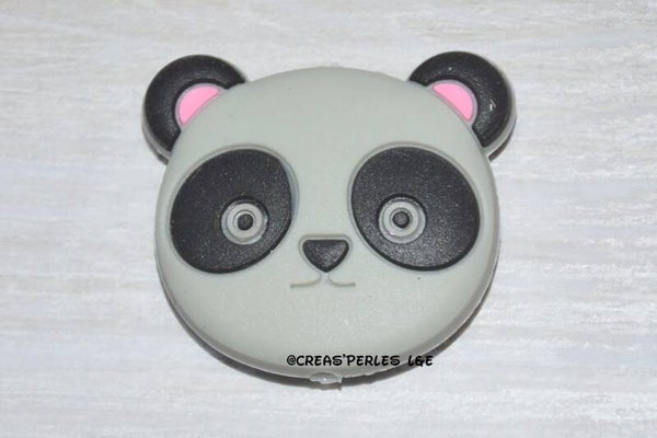 Tête de panda silicone gris
