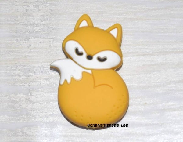 Renard entier silicone jaune moutarde