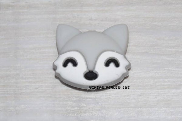 Tête de renard 2 silicone gris clair
