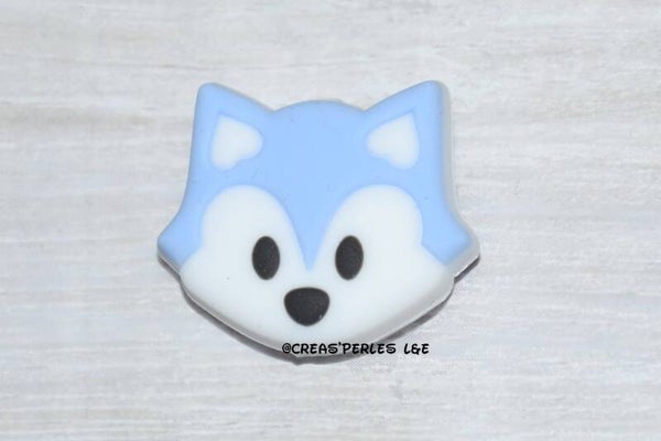 Tête de renard 3 silicone bleu clair