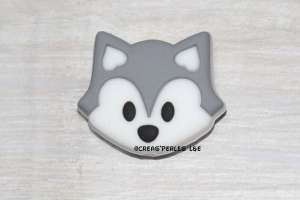 Tête de renard 3 silicone gris foncé