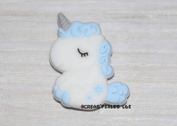 Licorne entière silicone blanc/bleu clair