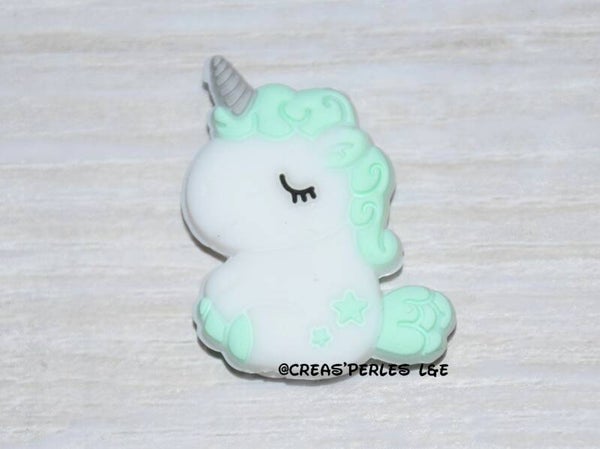 Licorne entière silicone blanc/menthe