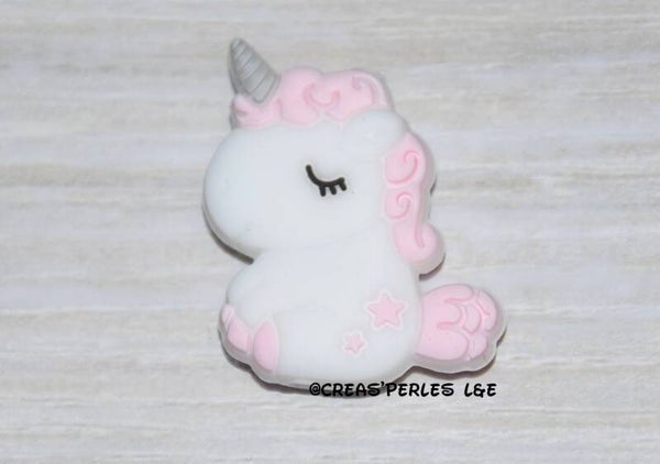 Licorne entière silicone blanc/rose clair
