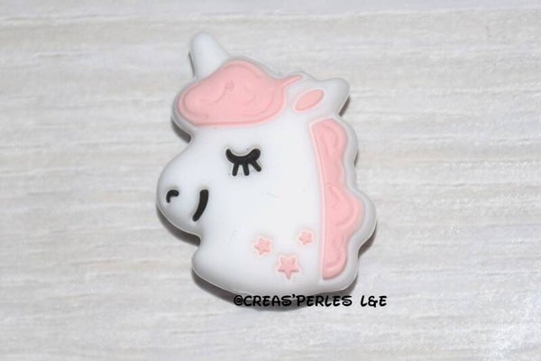 Tête de licorne silicone blanc/rose candy