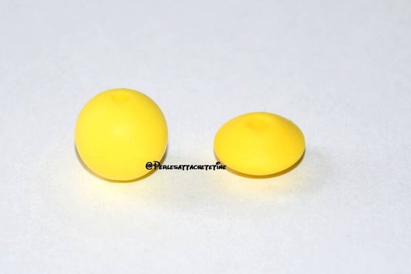 Perles silicone 12mm jaune