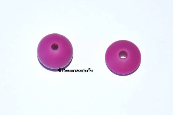 Perles silicone 12mm magenta