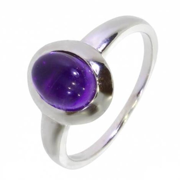 Bague en améthyste argent 925/1000 rhodié 2620 T50