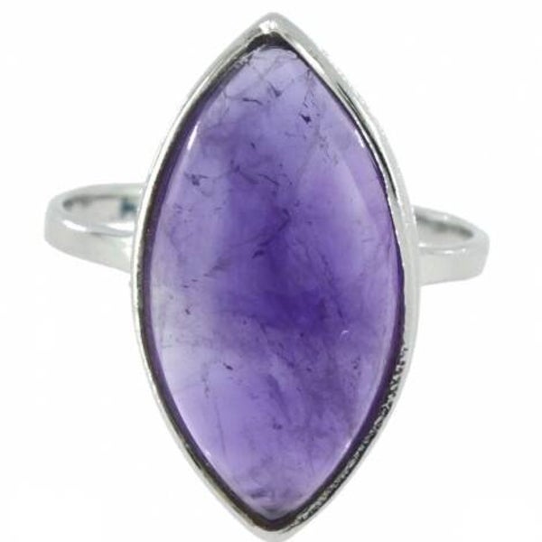 Bague en améthyste argent 925/1000 rhodié 3422 T50