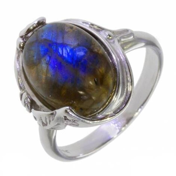 Bague en labradorite argent 925/1000 rhodié 3414 T51