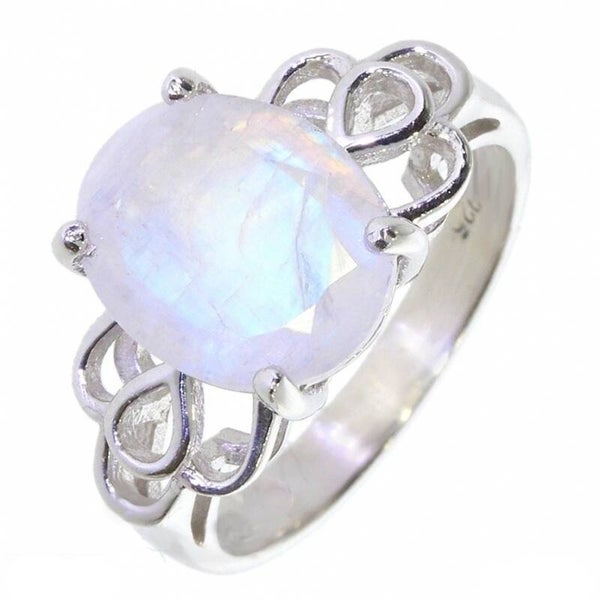 Bague en pierre de lune argent 925/1000 5809 T51