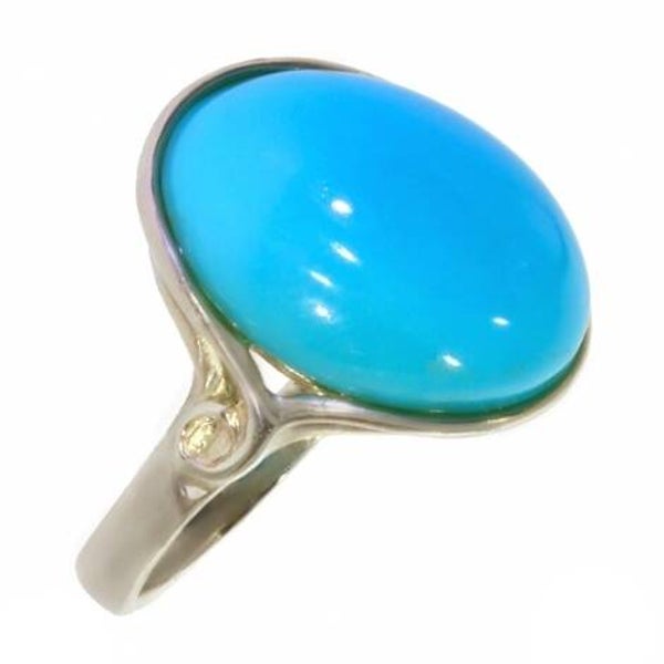 Bague en turquoise argent 925/1000 rhodié 3811 T51