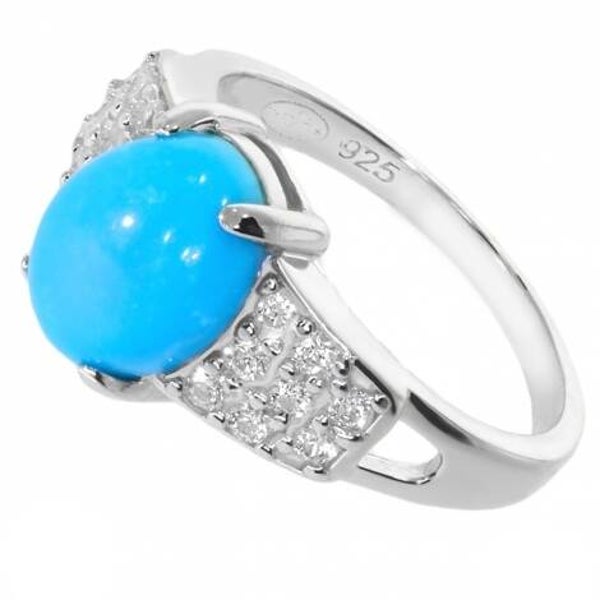 Bague en turquoise argent 925/1000 rhodié 3821 T51
