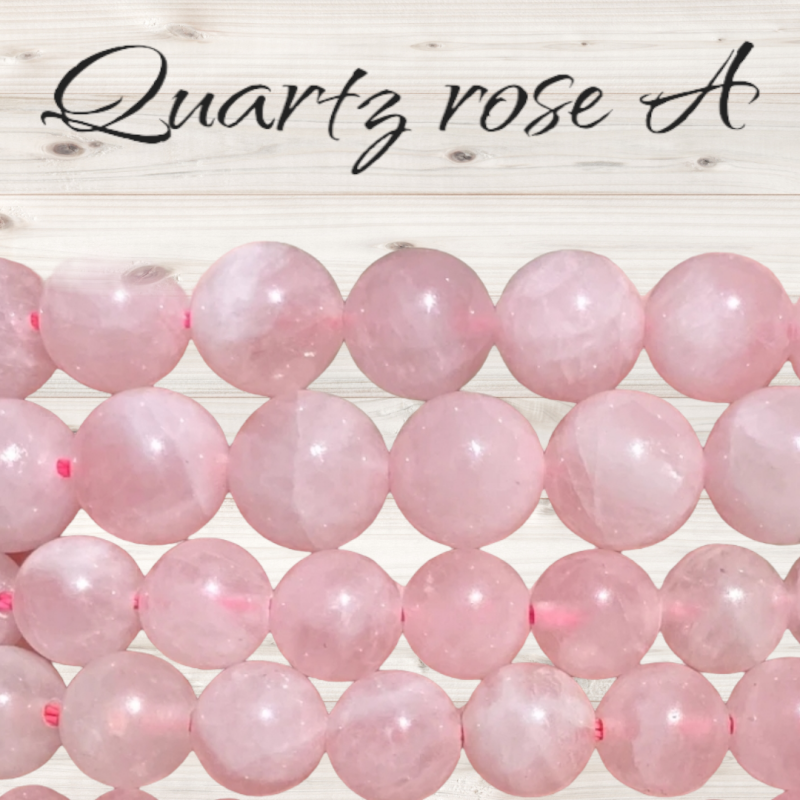 14 Perles En Quartz Rose Naturel - Diamètre 8 Mm - Pour Création De Bijoux DIY - Neuf
