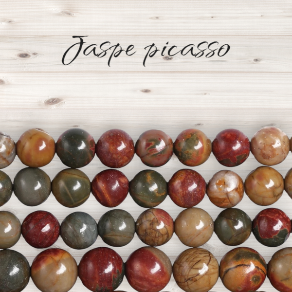 Perles en jaspe picasso