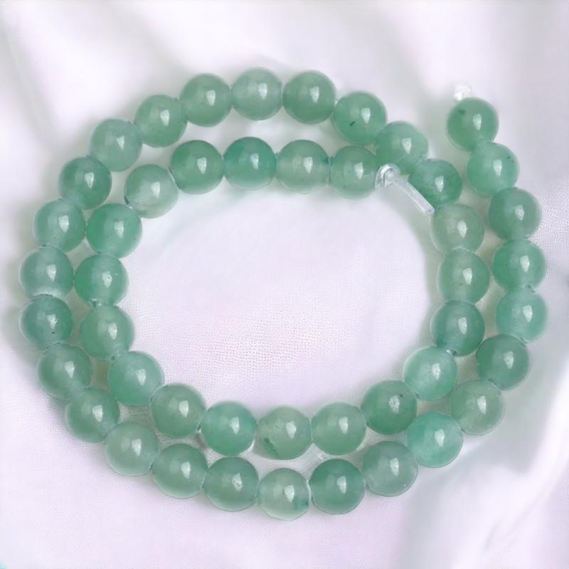 Fil De 39cm Avec Environ 74 Perles En Aventurine Verte - Rondelles 8x5mm, Pour Création De Bijoux