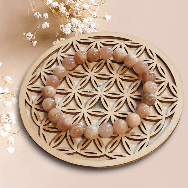 Bracelet en pierre de lune rose A