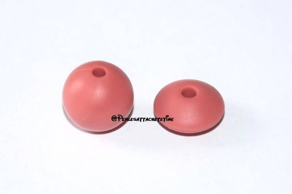 Perles silicone 12mm marron