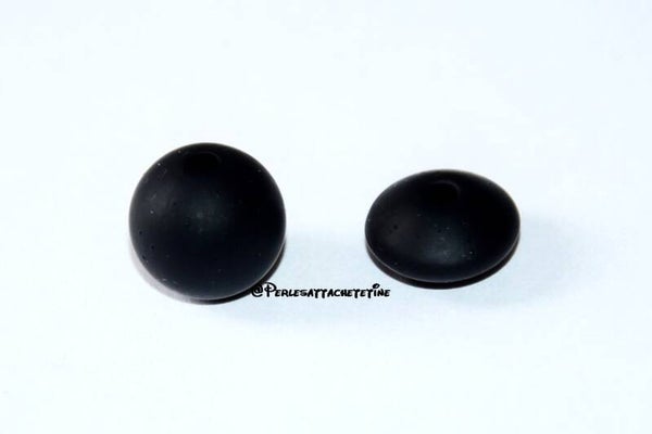 Perles silicone 12mm noir