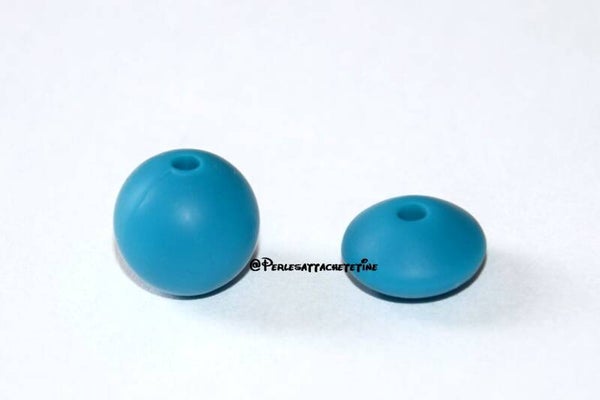 Perles silicone 12mm vert turquoise
