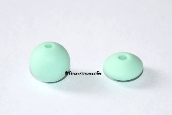 Perles silicone 12mm menthe