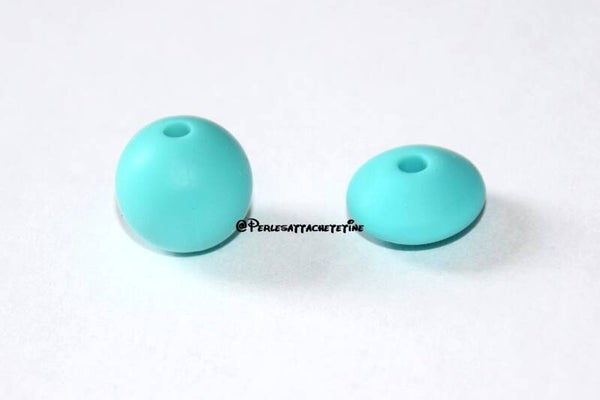 Perles silicone 12mm turquoise