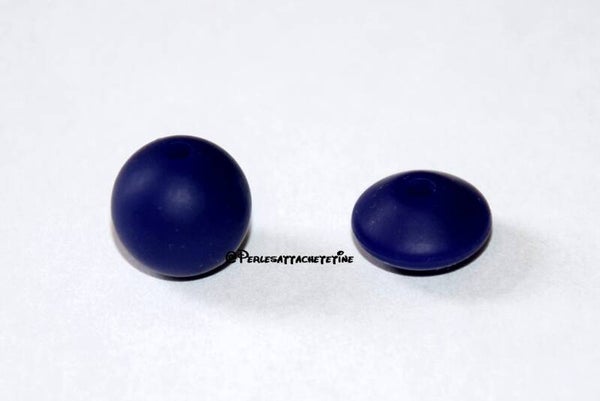 Perles silicone 12mm bleu nuit