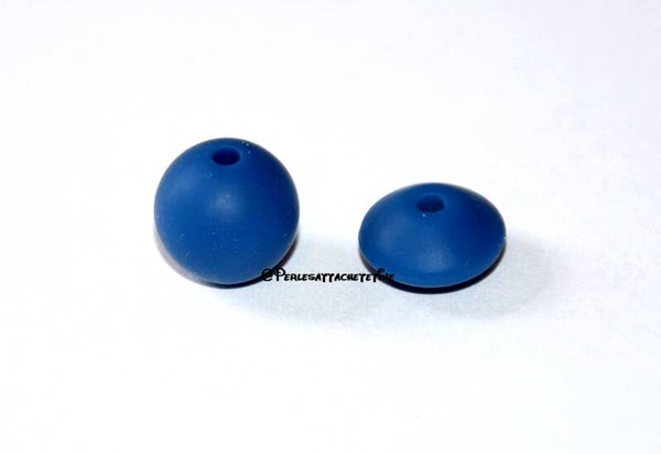 Perles silicone 12mm bleu marine