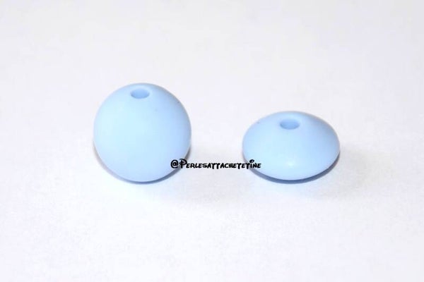 Perles silicone 12mm bleu clair