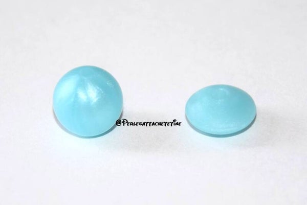 Perles silicone 12mm bleu nacré
