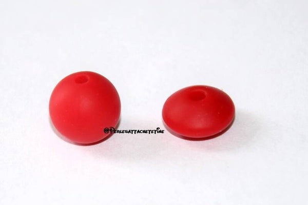 Perles silicone 12mm rouge