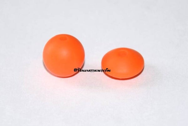 Perles silicone 12 mm orange