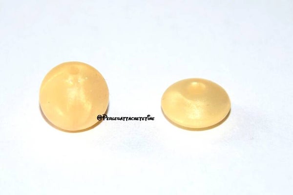 Perles silicone 12mm or nacré