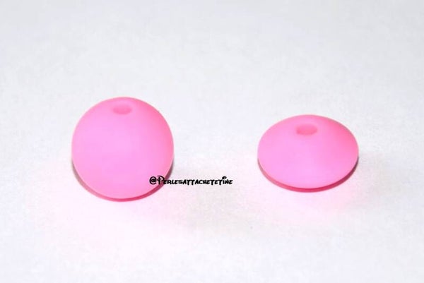 Perles silicone 12mm rose moyen