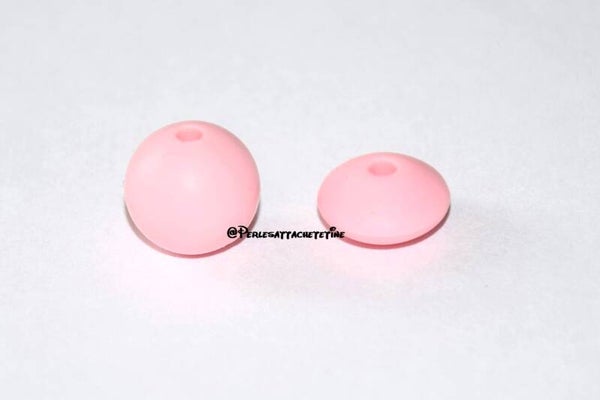 Perles silicone 12mm rose candy