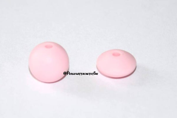Perles silicone 12mm rose clair