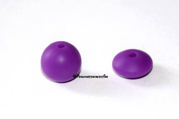 Perles silicone 12mm violet foncé