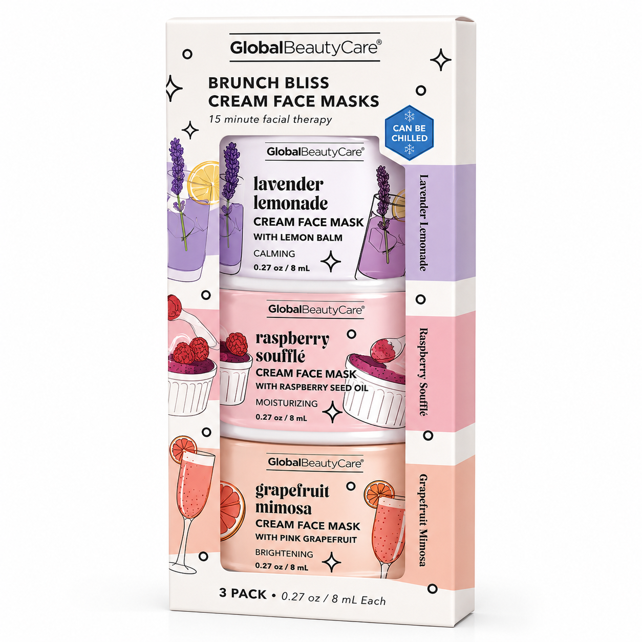 Brunch Bliss Cream Face Masks 3 Pack Lavender Raspberry