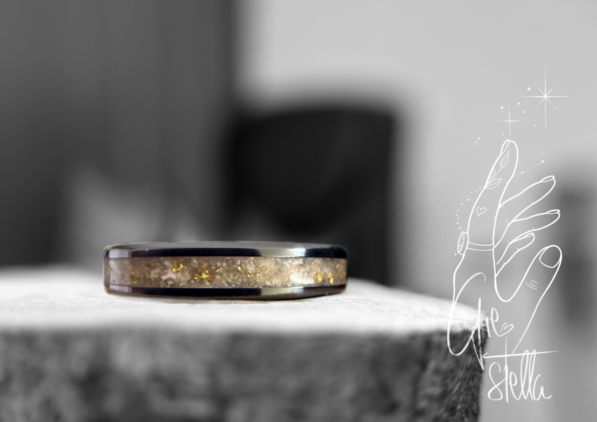 Infinty Keramikring schwarz 4 mm schmal