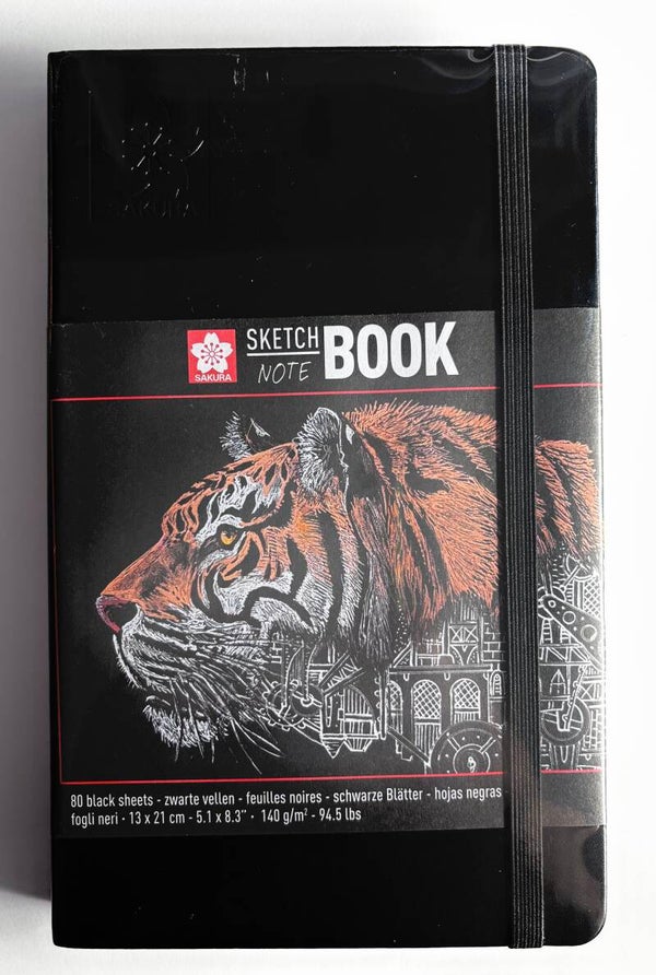 A5 Sakura Sketch notebook zwart papier