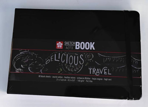 A5 Sakura Sketch notebook zwart papier