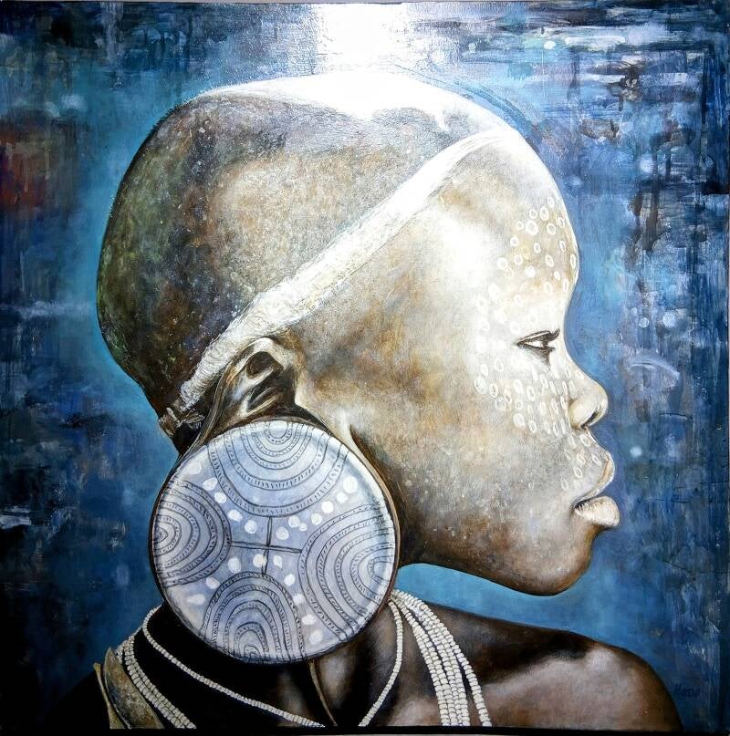 Title: African Portraits ( 80 x 80 ) - Price: 72.000D / 850€ / 745£ / 990$
