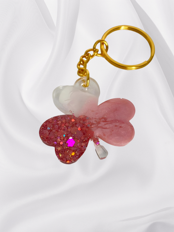 Kleeblatt - Design Schlüsselanhänger aus Epoxidharz