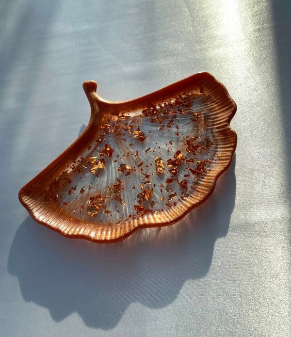 Dekoschale Ginkoblatt aus Epoxidharz