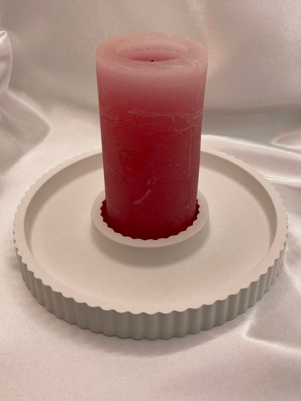 Dekoteller / Kerzenteller aus Keramikgießmasse