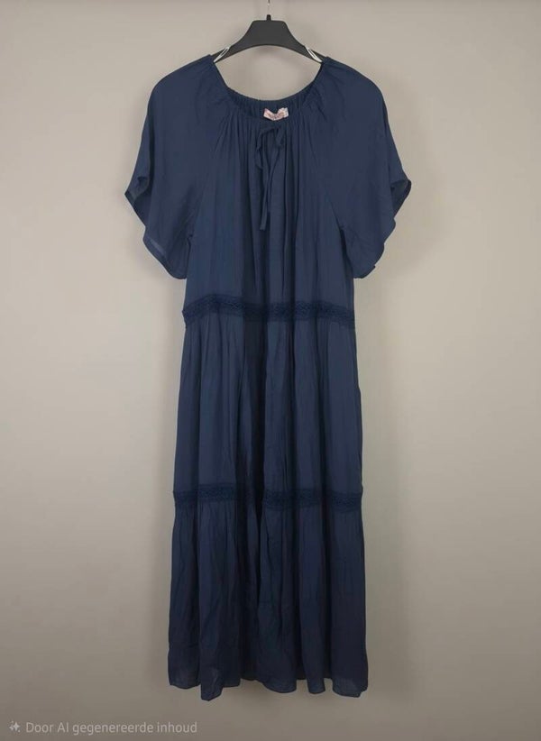 Jurk navy vlinder mouw