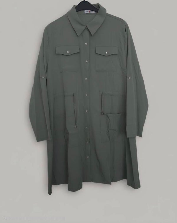 Blouse jurk army groen